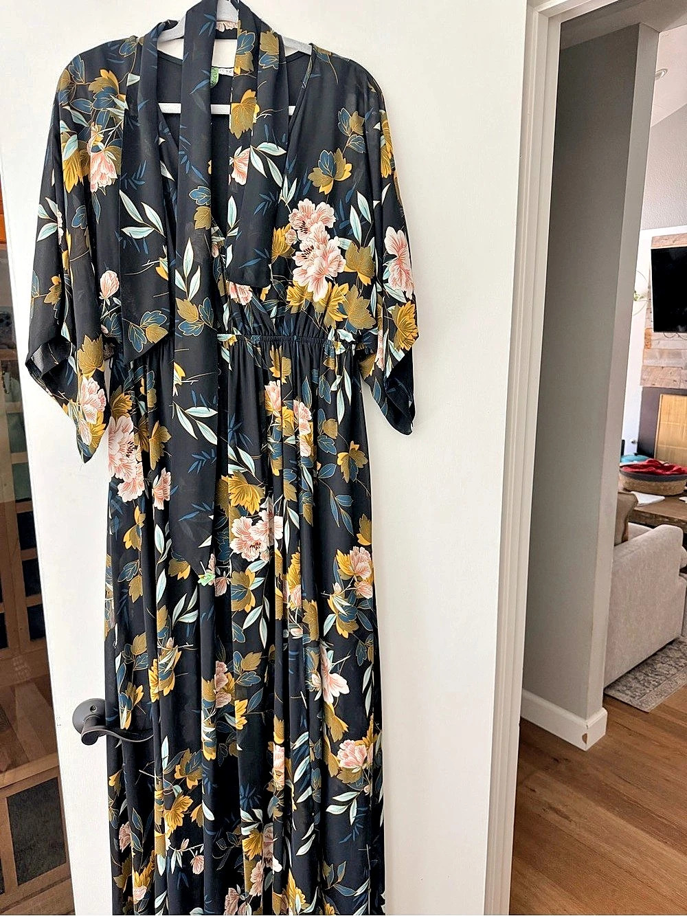 Baltic Born Floral Maxi Dress in Black & Yellow